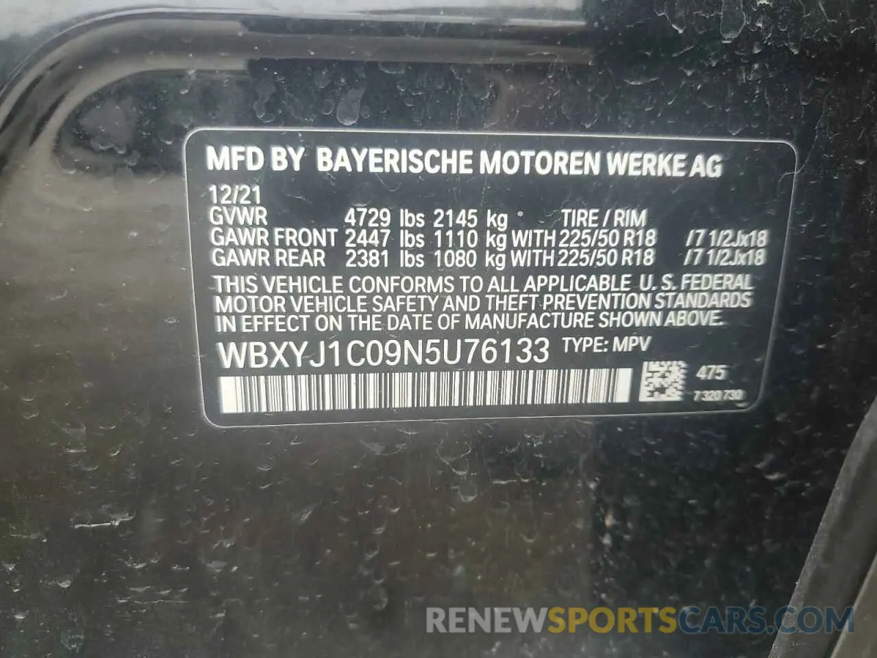 13 Photograph of a damaged car WBXYJ1C09N5U76133 BMW X2 2022