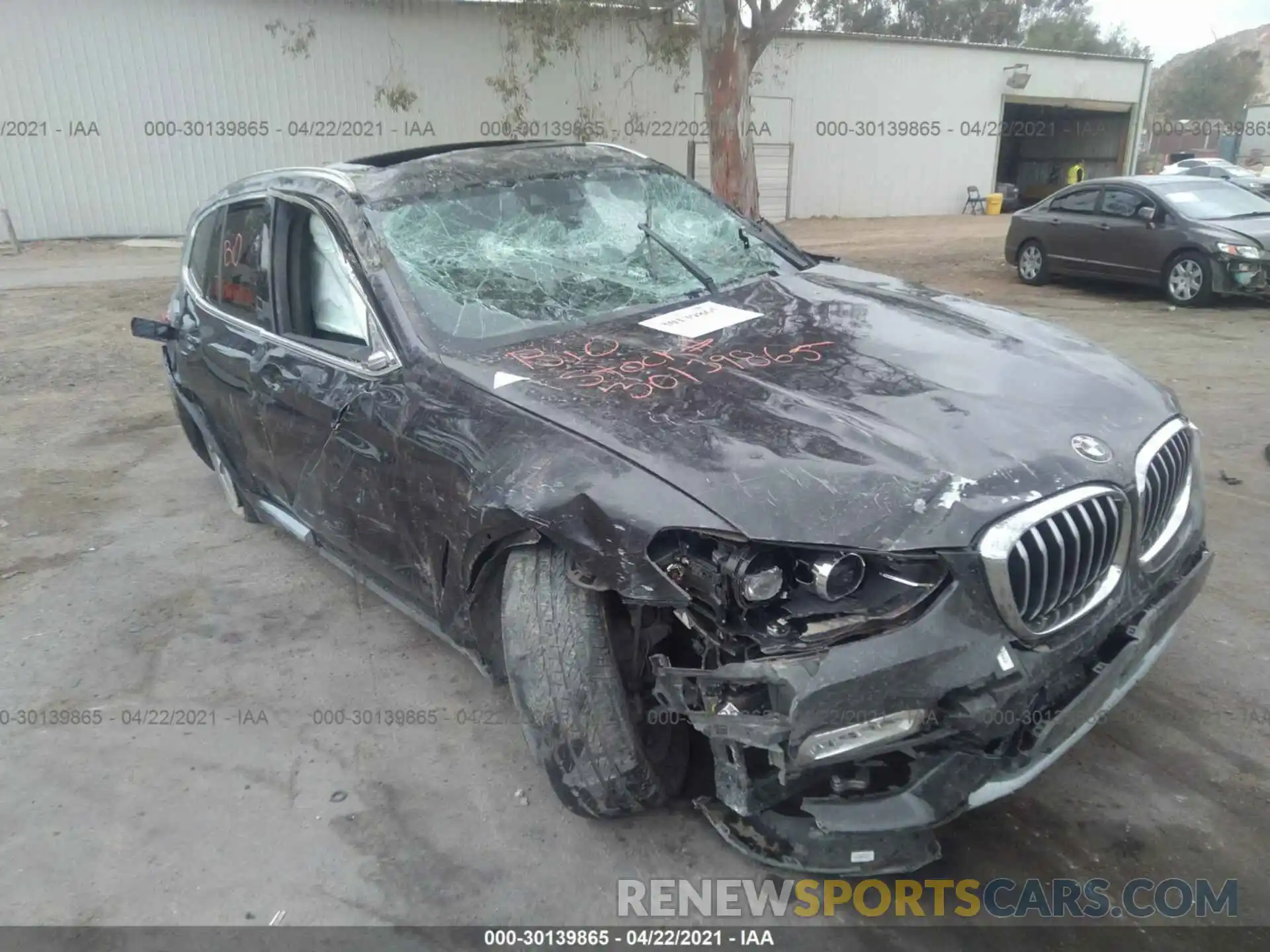 1 Photograph of a damaged car 5UXTR7C52KLF31304 BMW X3 2019