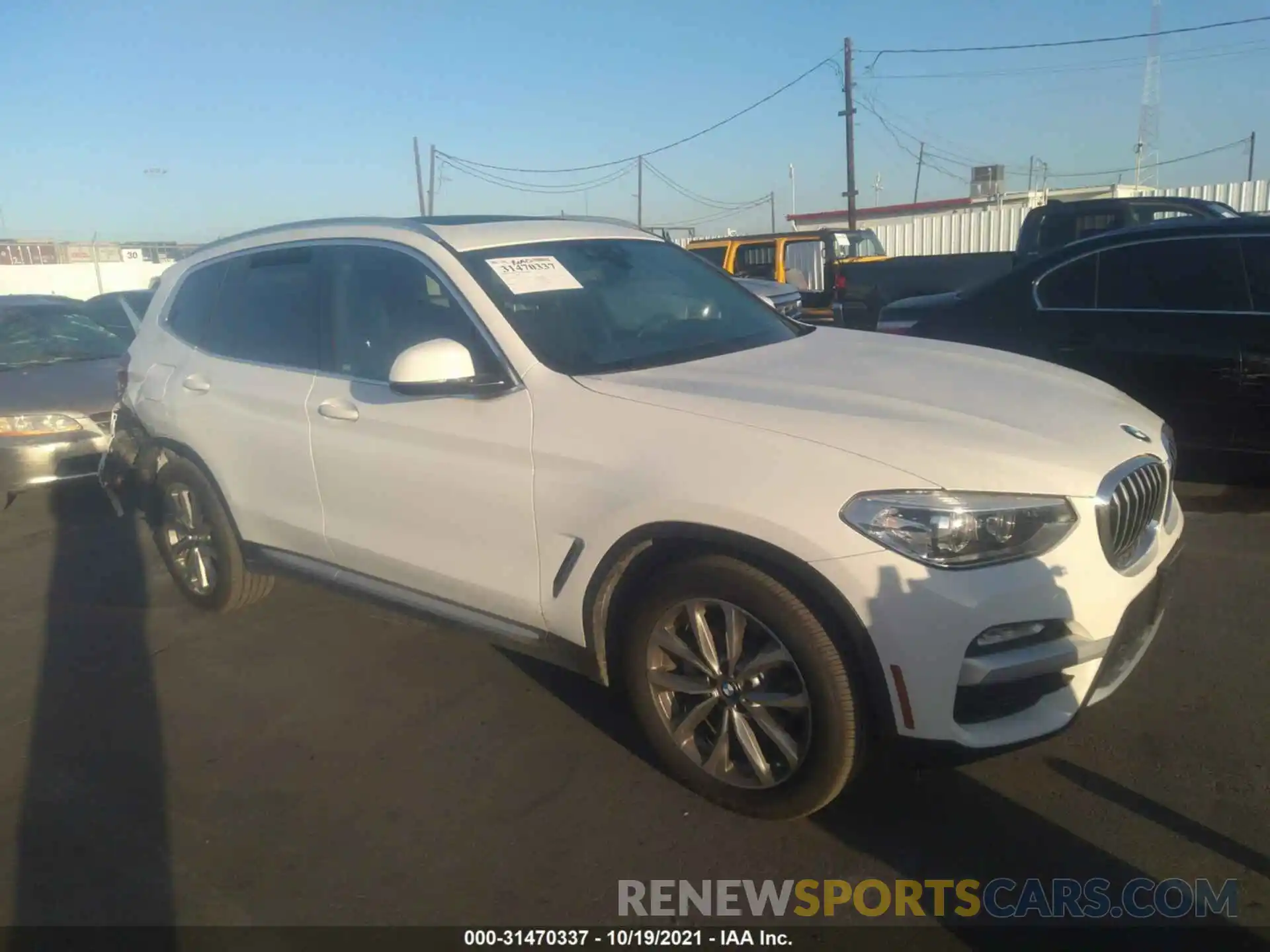 1 Photograph of a damaged car 5UXTR7C55KLF27750 BMW X3 2019