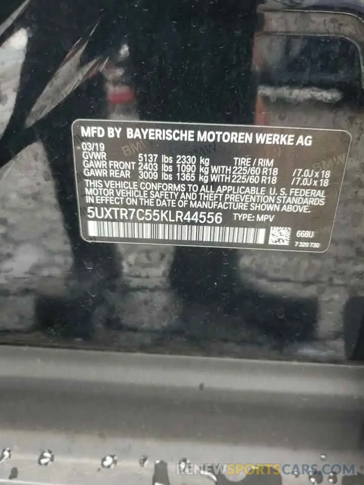 13 Photograph of a damaged car 5UXTR7C55KLR44556 BMW X3 2019