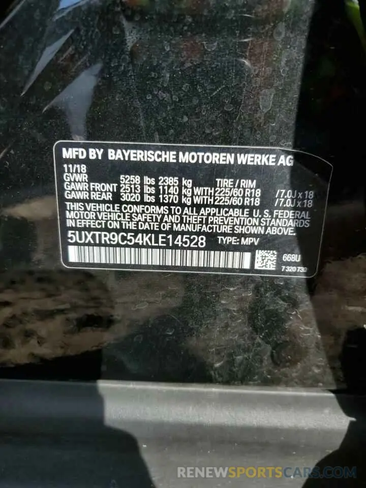 14 Photograph of a damaged car 5UXTR9C54KLE14528 BMW X3 2019