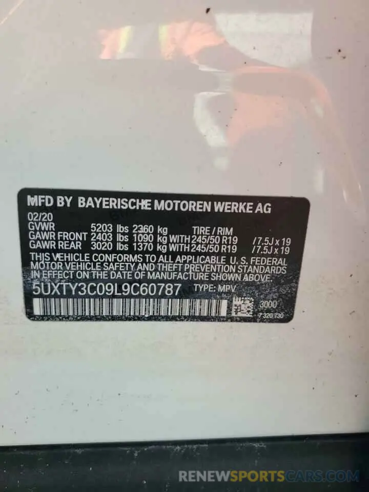 14 Photograph of a damaged car 5UXTY3C09L9C60787 BMW X3 2020