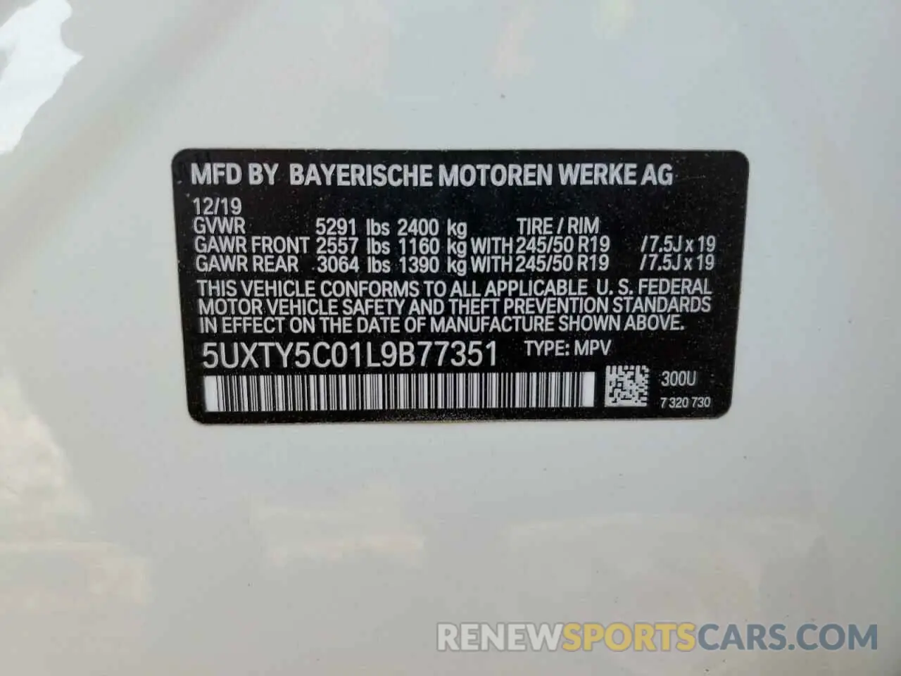 15 Photograph of a damaged car 5UXTY5C01L9B77351 BMW X3 2020