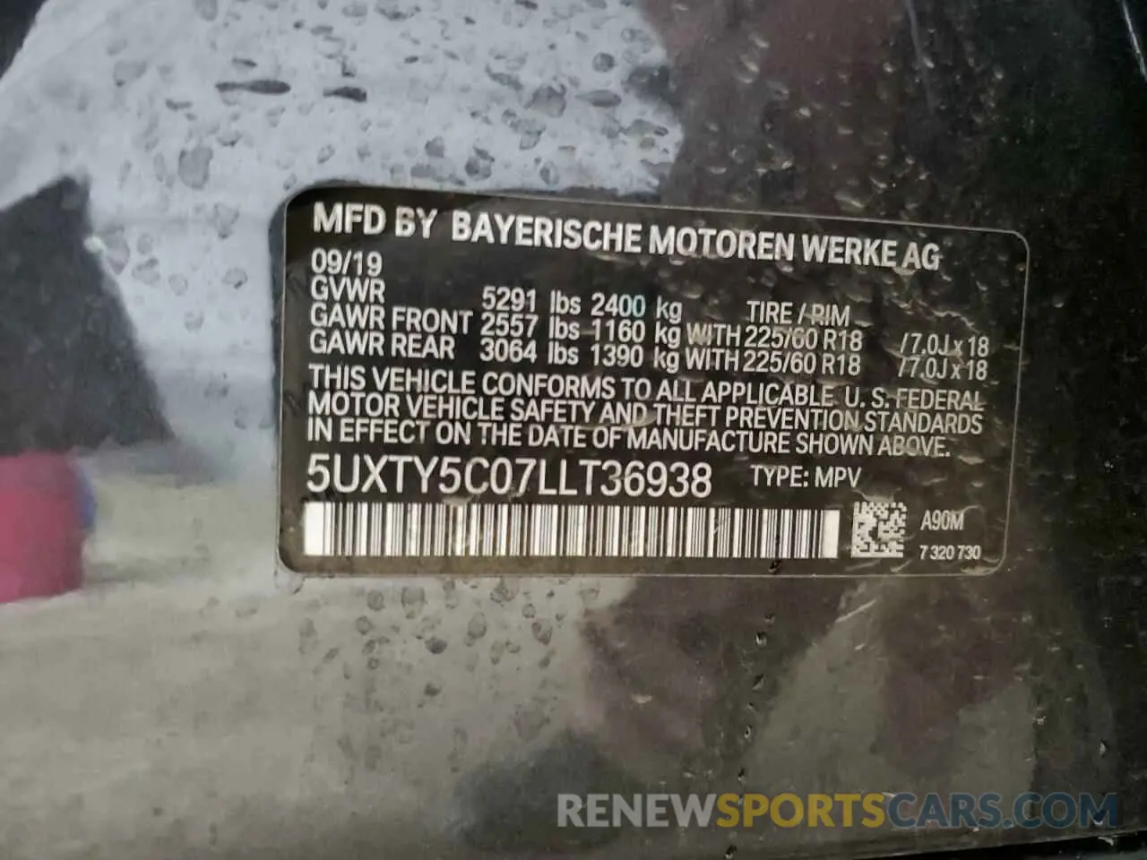 13 Photograph of a damaged car 5UXTY5C07LLT36938 BMW X3 2020