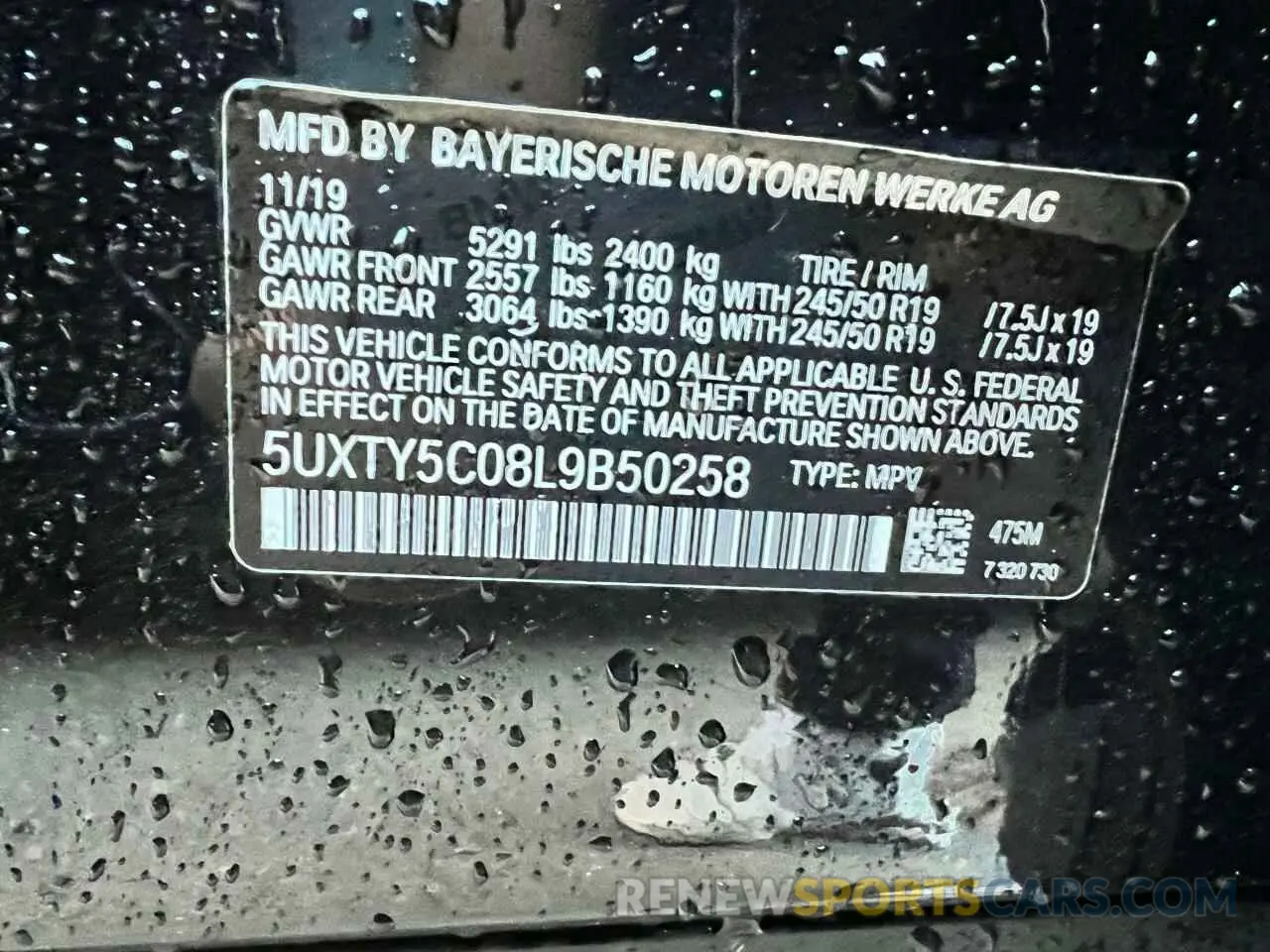 10 Photograph of a damaged car 5UXTY5C08L9B50258 BMW X3 2020