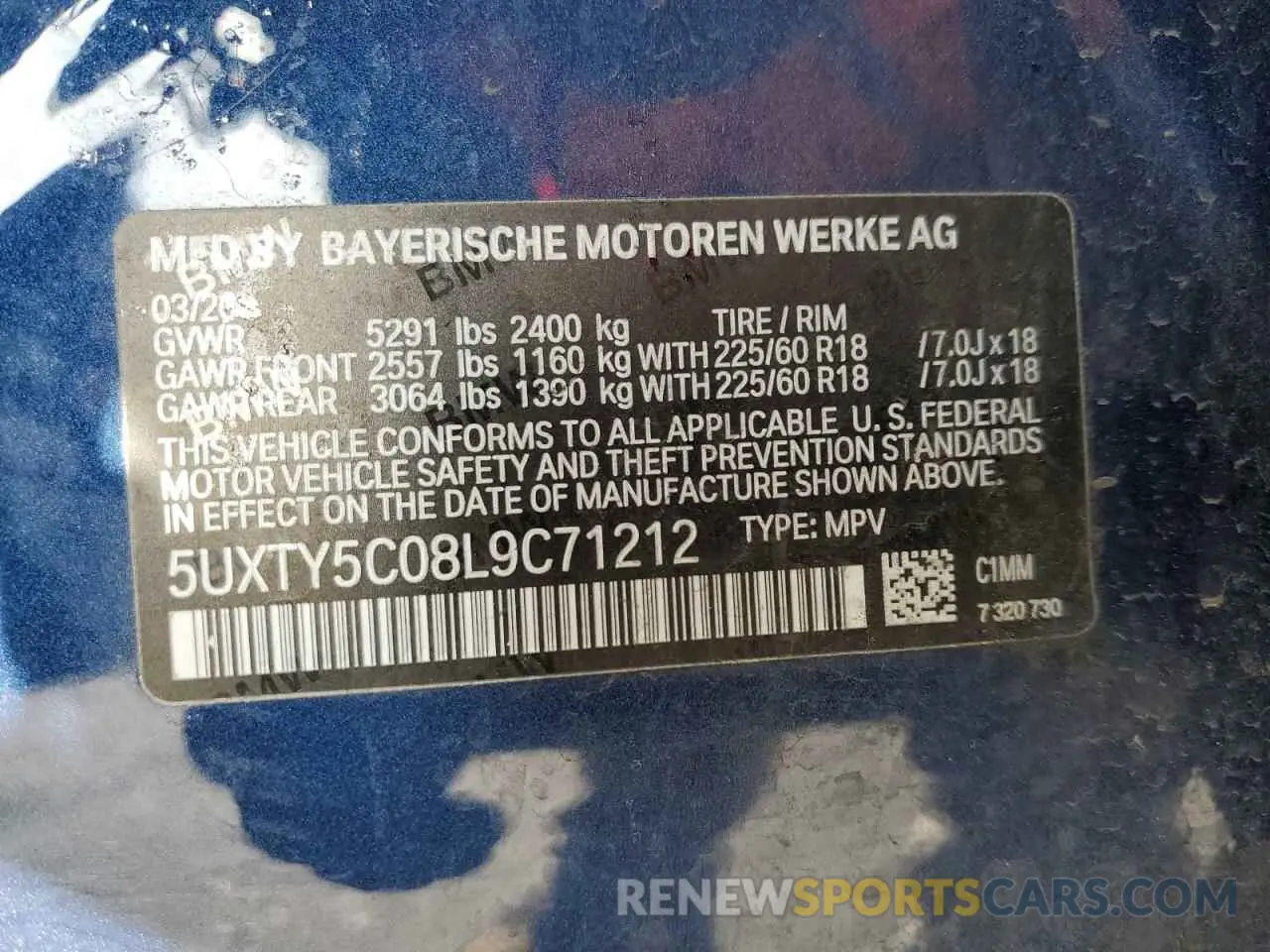 15 Photograph of a damaged car 5UXTY5C08L9C71212 BMW X3 2020