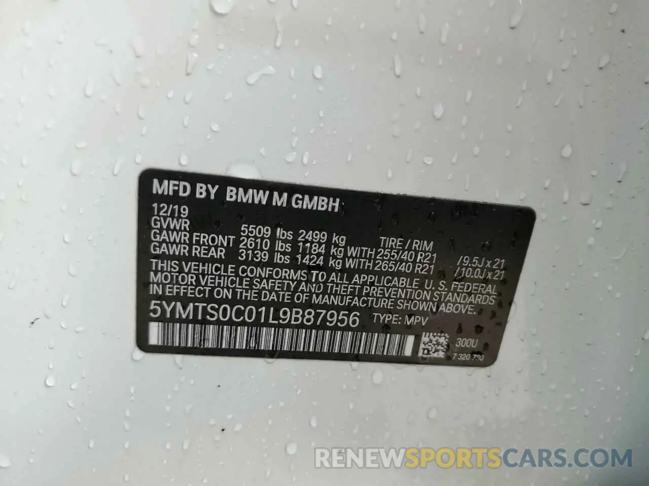 14 Photograph of a damaged car 5YMTS0C01L9B87956 BMW X3 2020