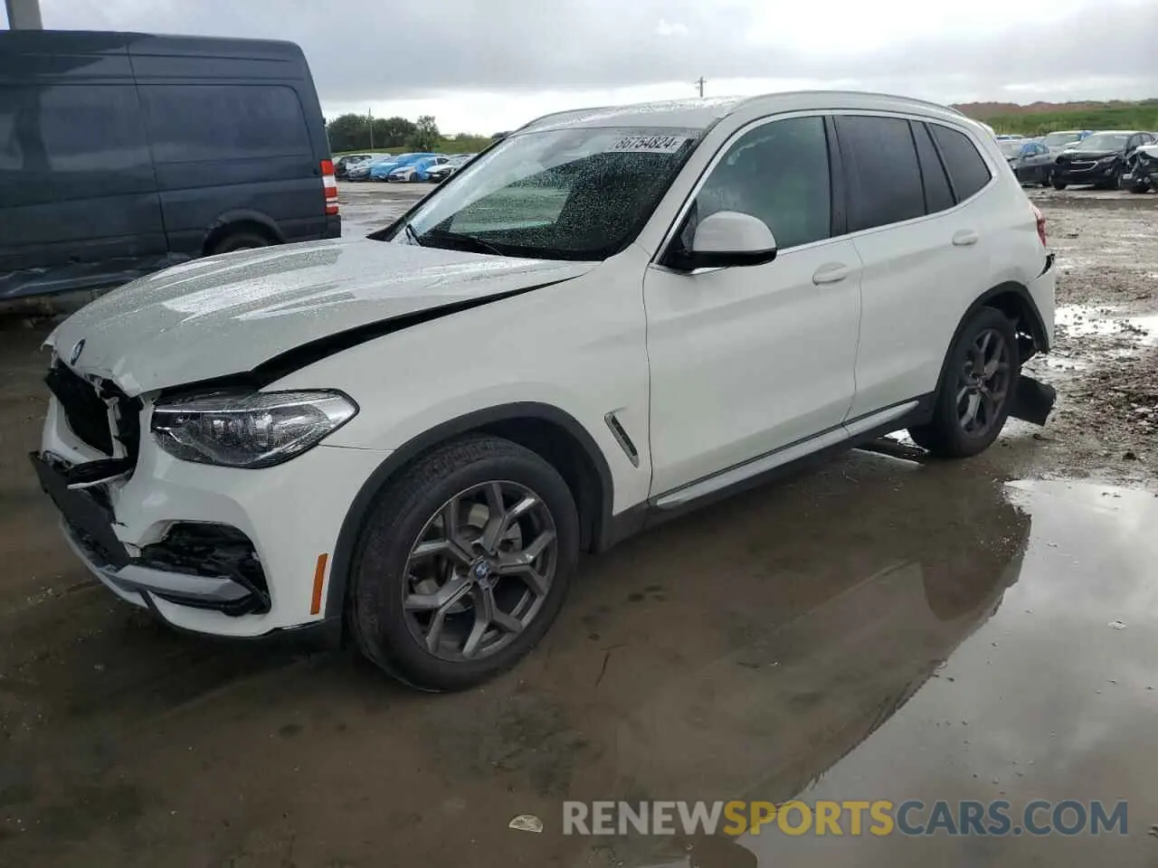 1 Photograph of a damaged car 5UXTY3C00M9E74746 BMW X3 2021