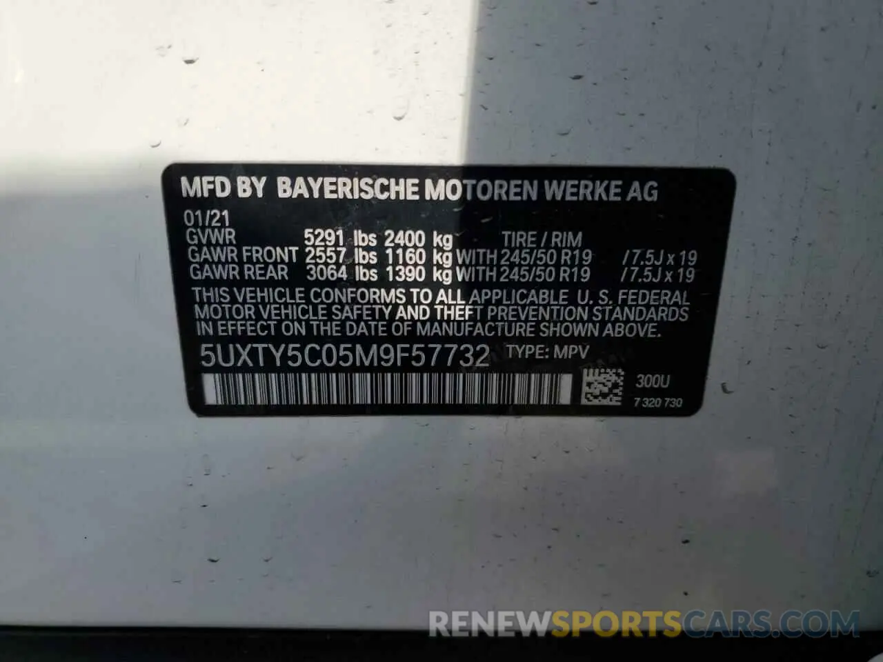 14 Photograph of a damaged car 5UXTY5C05M9F57732 BMW X3 2021