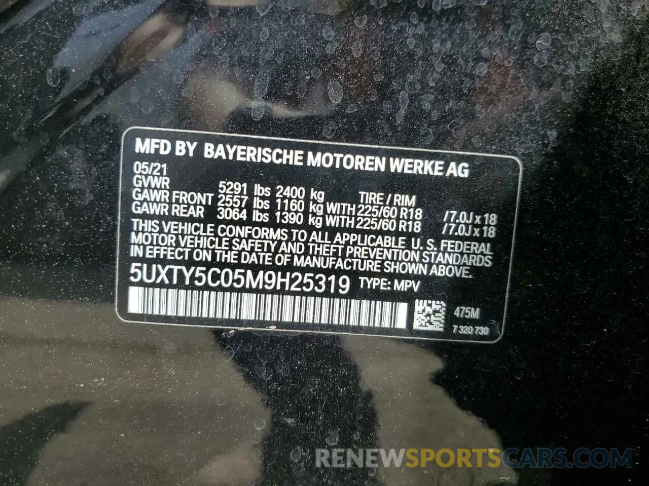 13 Photograph of a damaged car 5UXTY5C05M9H25319 BMW X3 2021