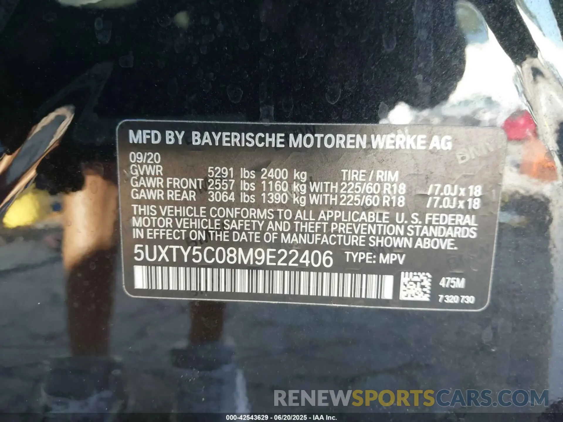 9 Photograph of a damaged car 5UXTY5C08M9E22406 BMW X3 2021