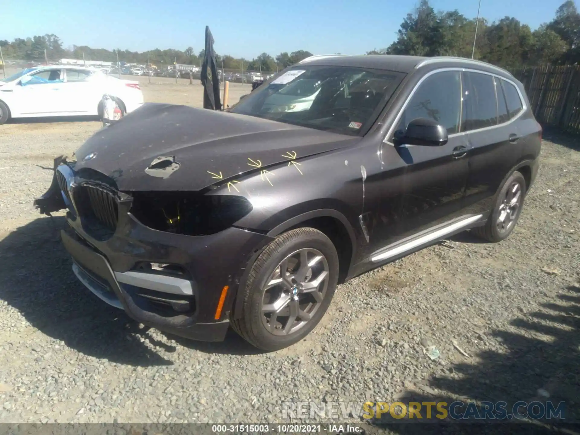 2 Photograph of a damaged car 5UXTY5C08M9E87062 BMW X3 2021