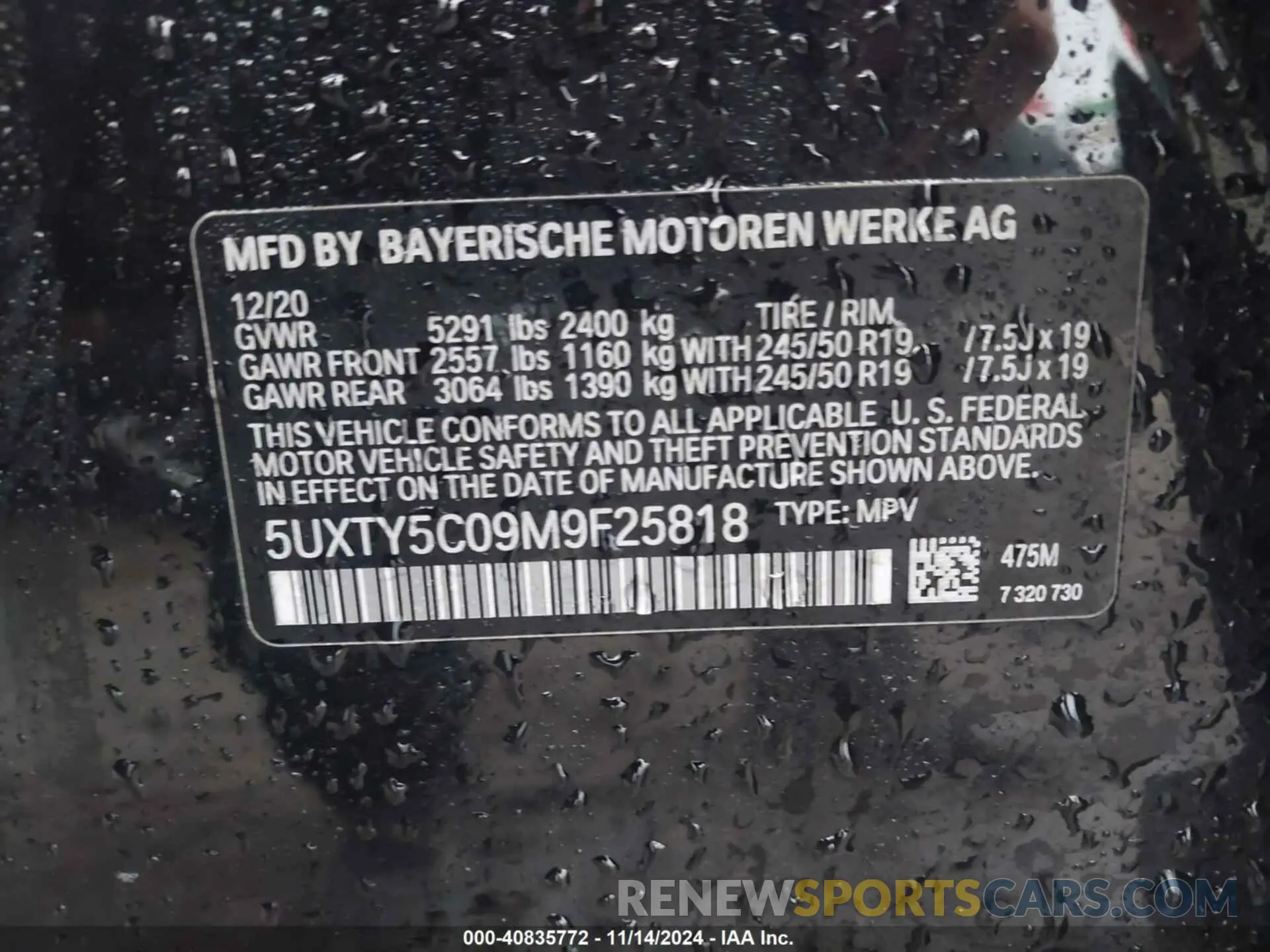 9 Photograph of a damaged car 5UXTY5C09M9F25818 BMW X3 2021