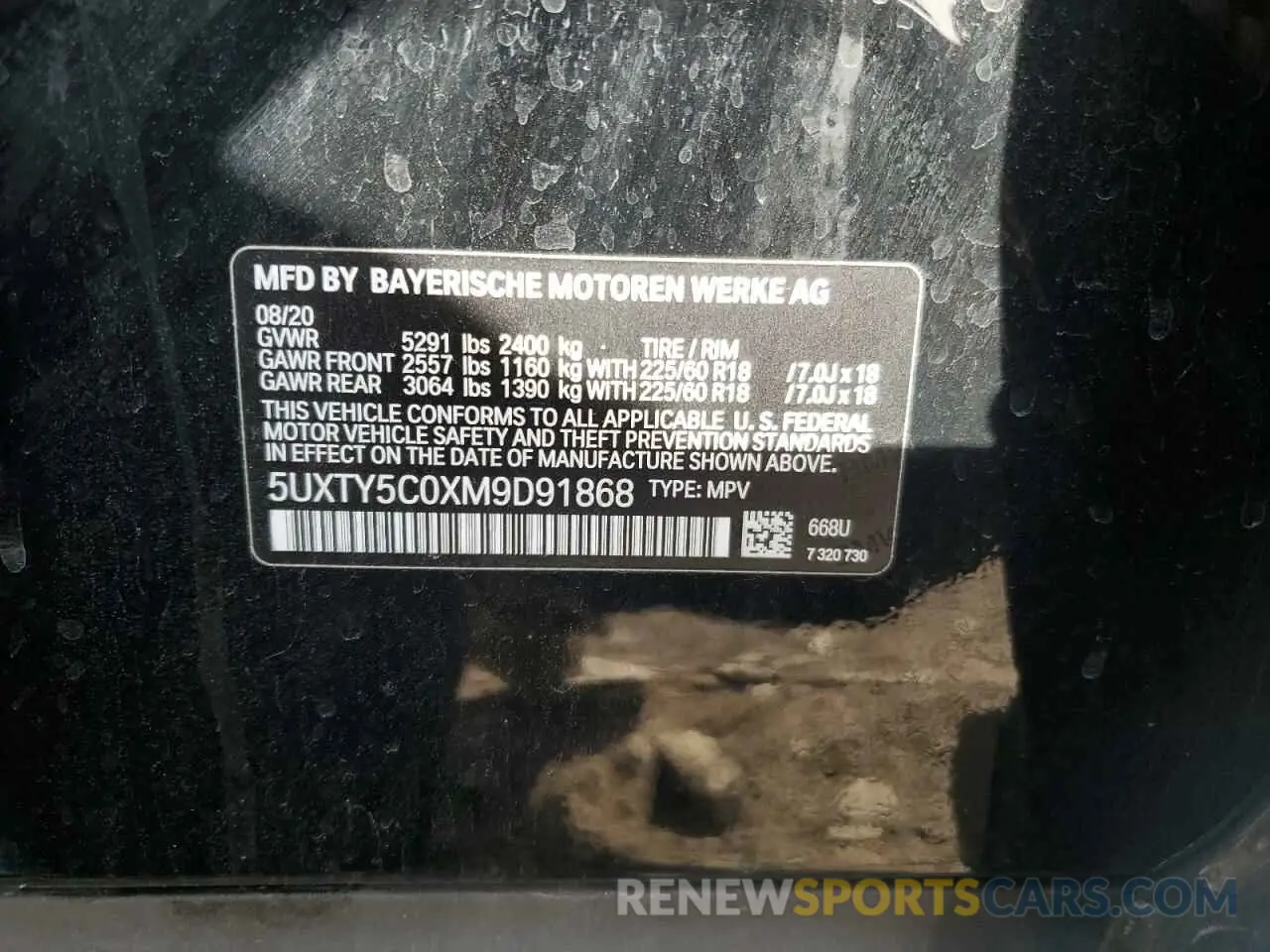 15 Photograph of a damaged car 5UXTY5C0XM9D91868 BMW X3 2021