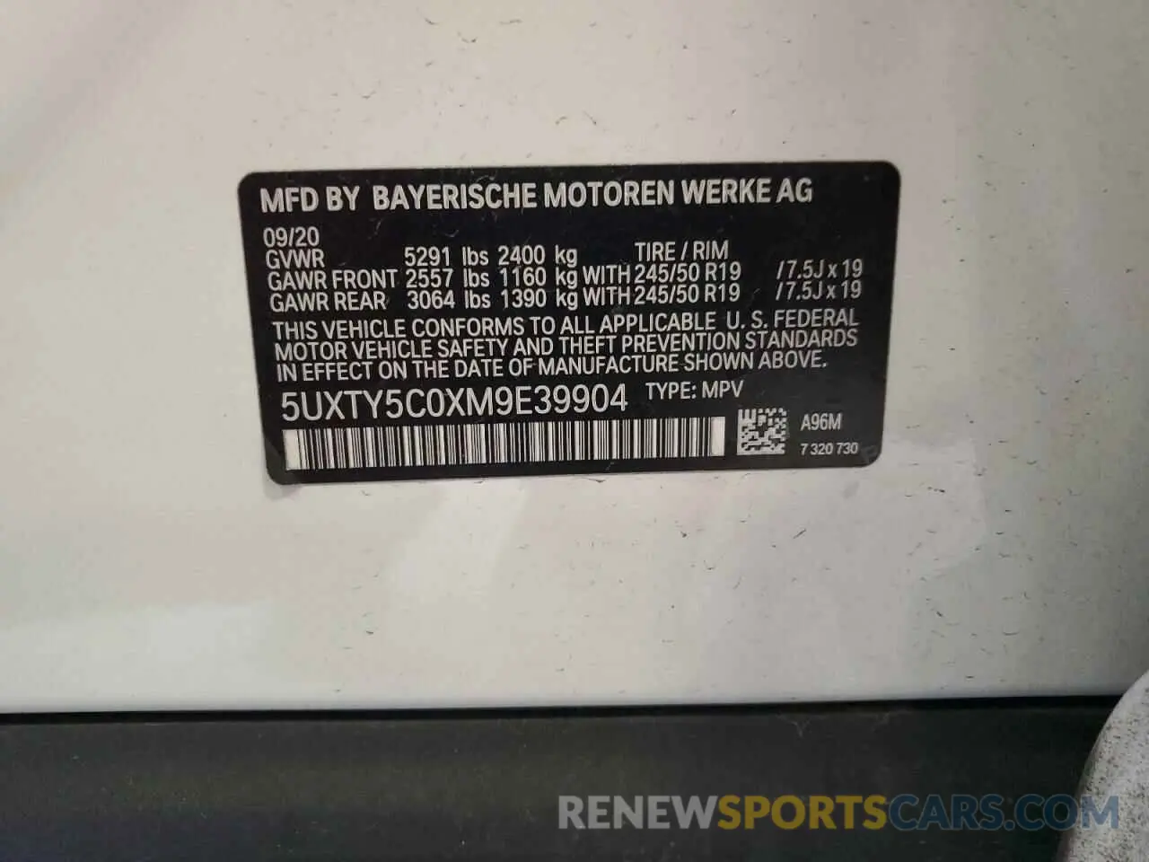 13 Photograph of a damaged car 5UXTY5C0XM9E39904 BMW X3 2021