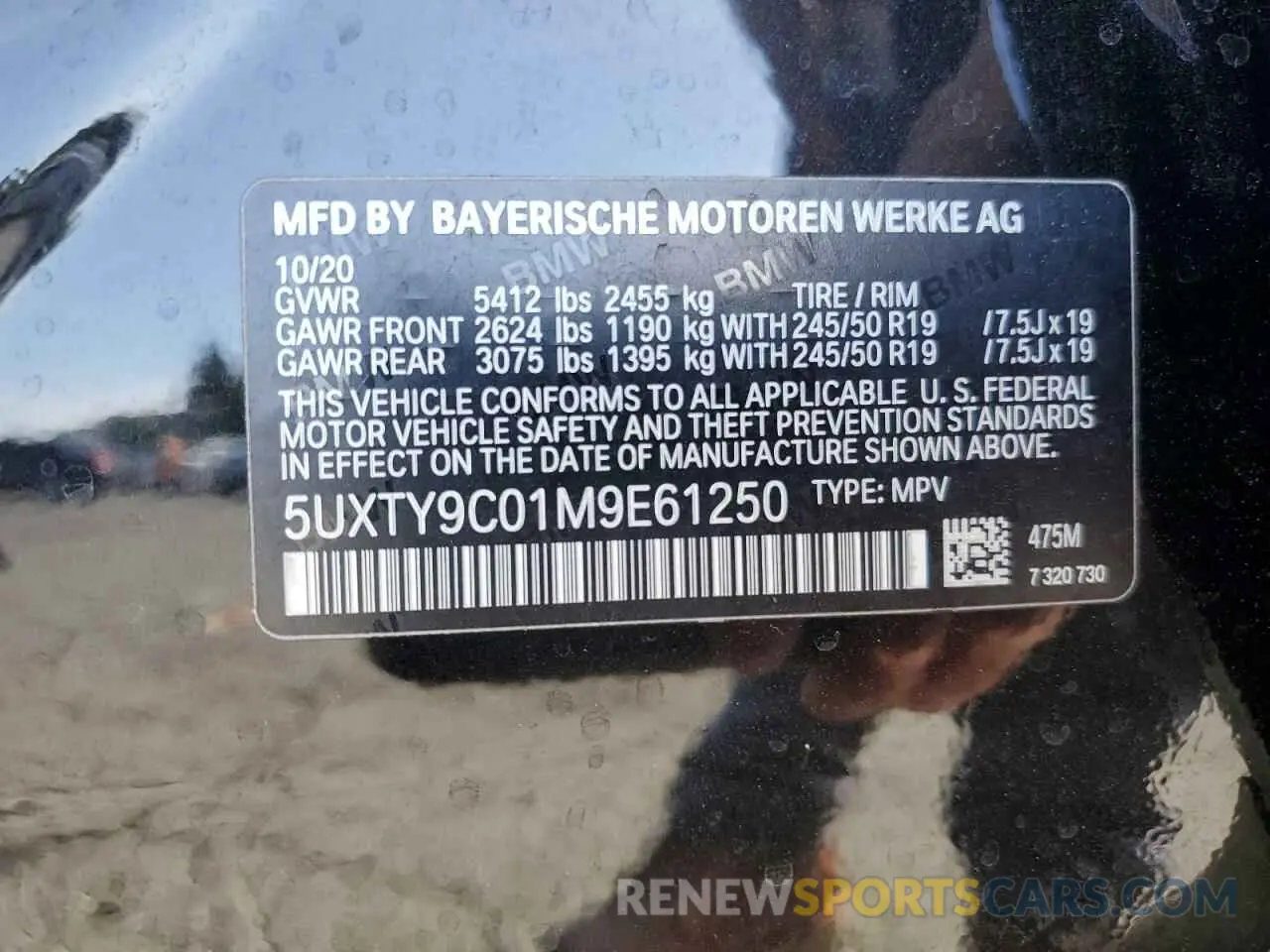14 Photograph of a damaged car 5UXTY9C01M9E61250 BMW X3 2021