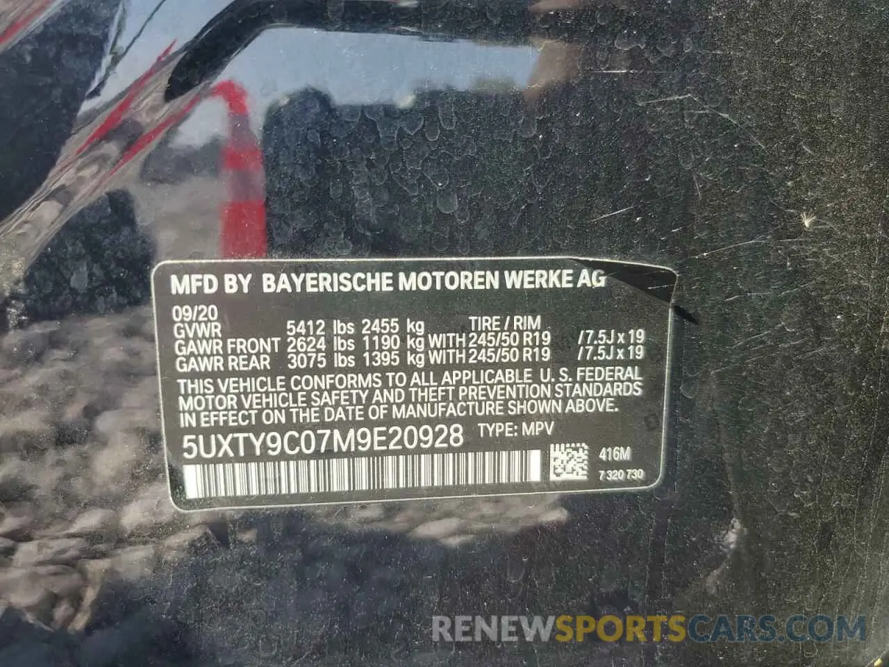 14 Photograph of a damaged car 5UXTY9C07M9E20928 BMW X3 2021