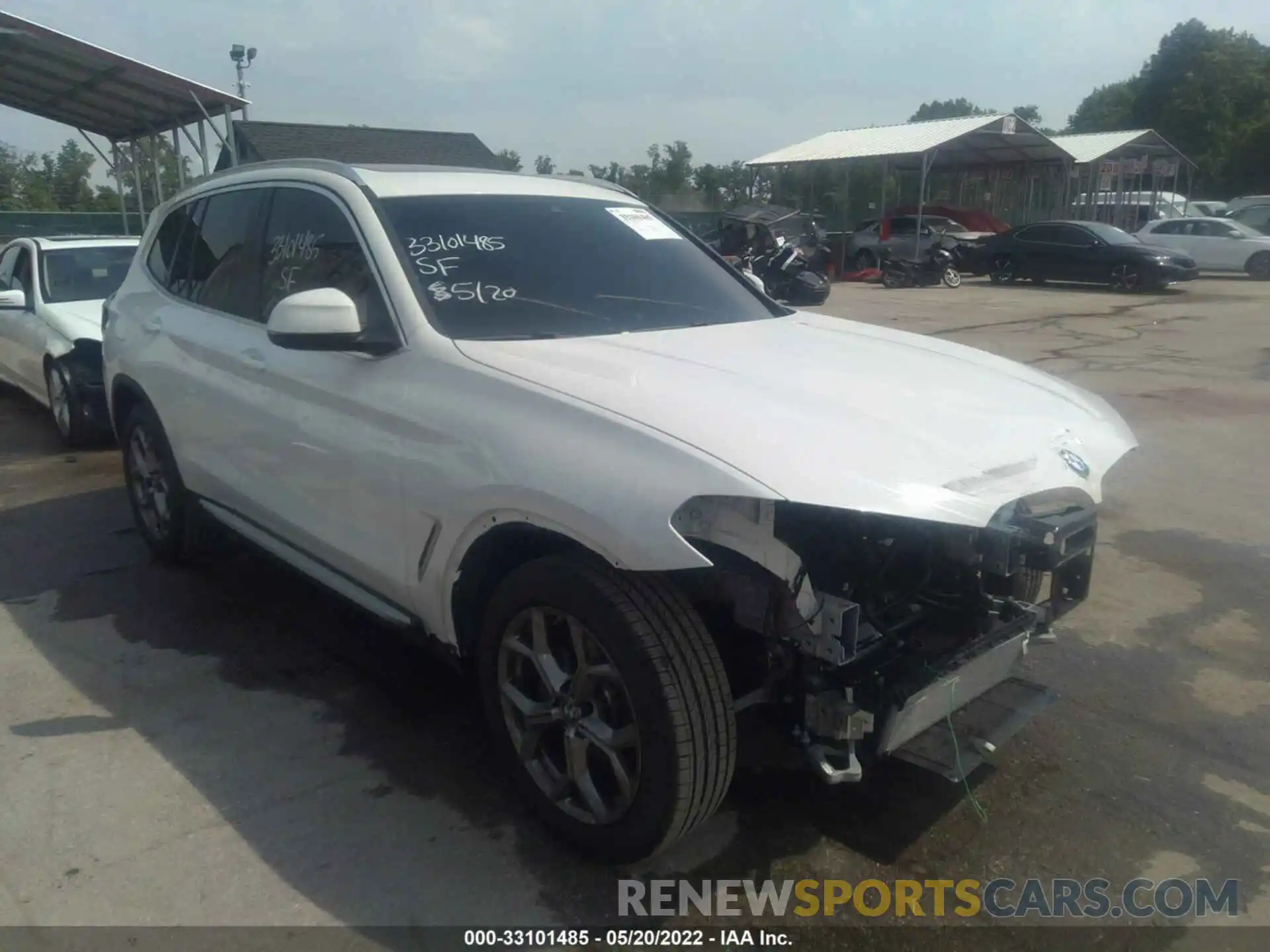 1 Photograph of a damaged car 5UX53DP08N9K21857 BMW X3 2022