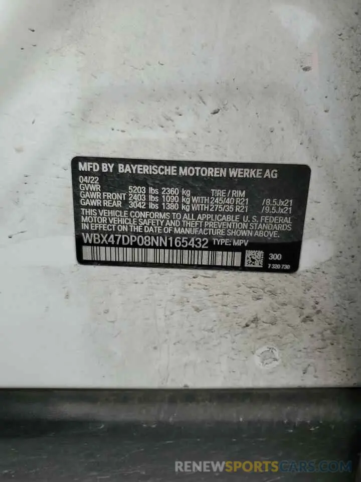 15 Photograph of a damaged car WBX47DP08NN165432 BMW X3 2022