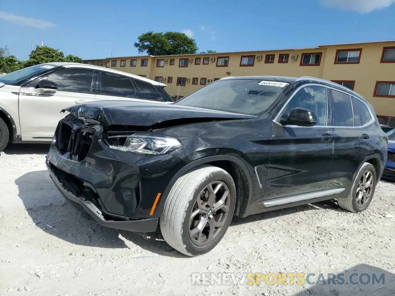 1 Photograph of a damaged car WBX47DP09NN163415 BMW X3 2022