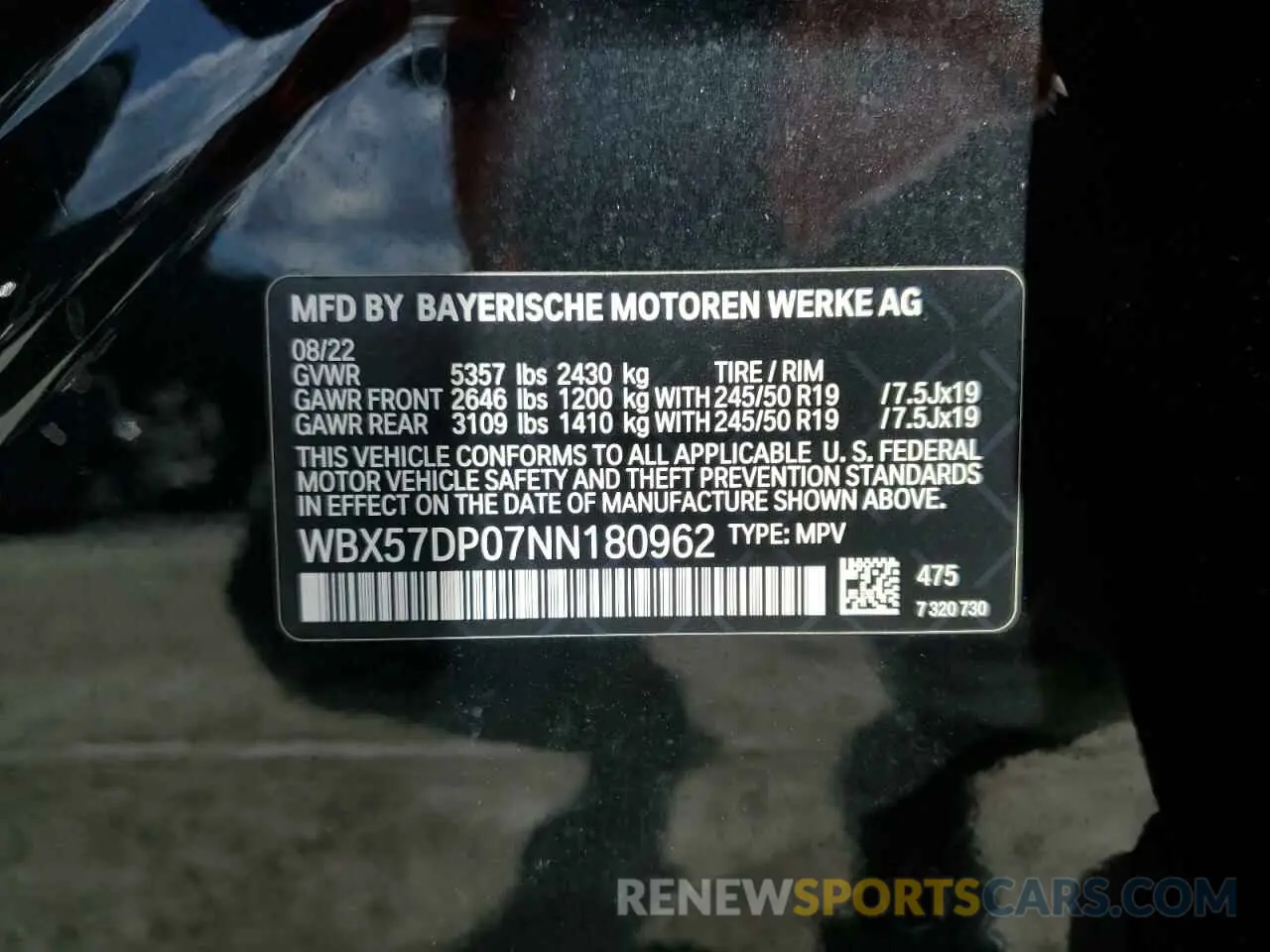 14 Photograph of a damaged car WBX57DP07NN180962 BMW X3 2022