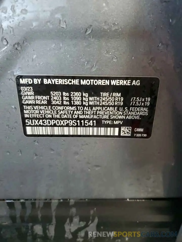 13 Photograph of a damaged car 5UX43DP0XP9S11541 BMW X3 2023