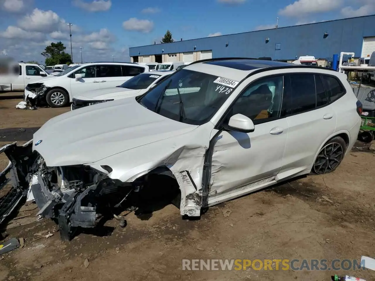 1 Photograph of a damaged car 5UX53DP08P9N94478 BMW X3 2023