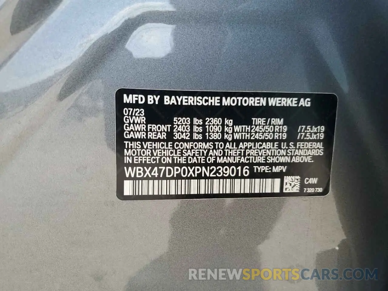 14 Photograph of a damaged car WBX47DP0XPN239016 BMW X3 2023