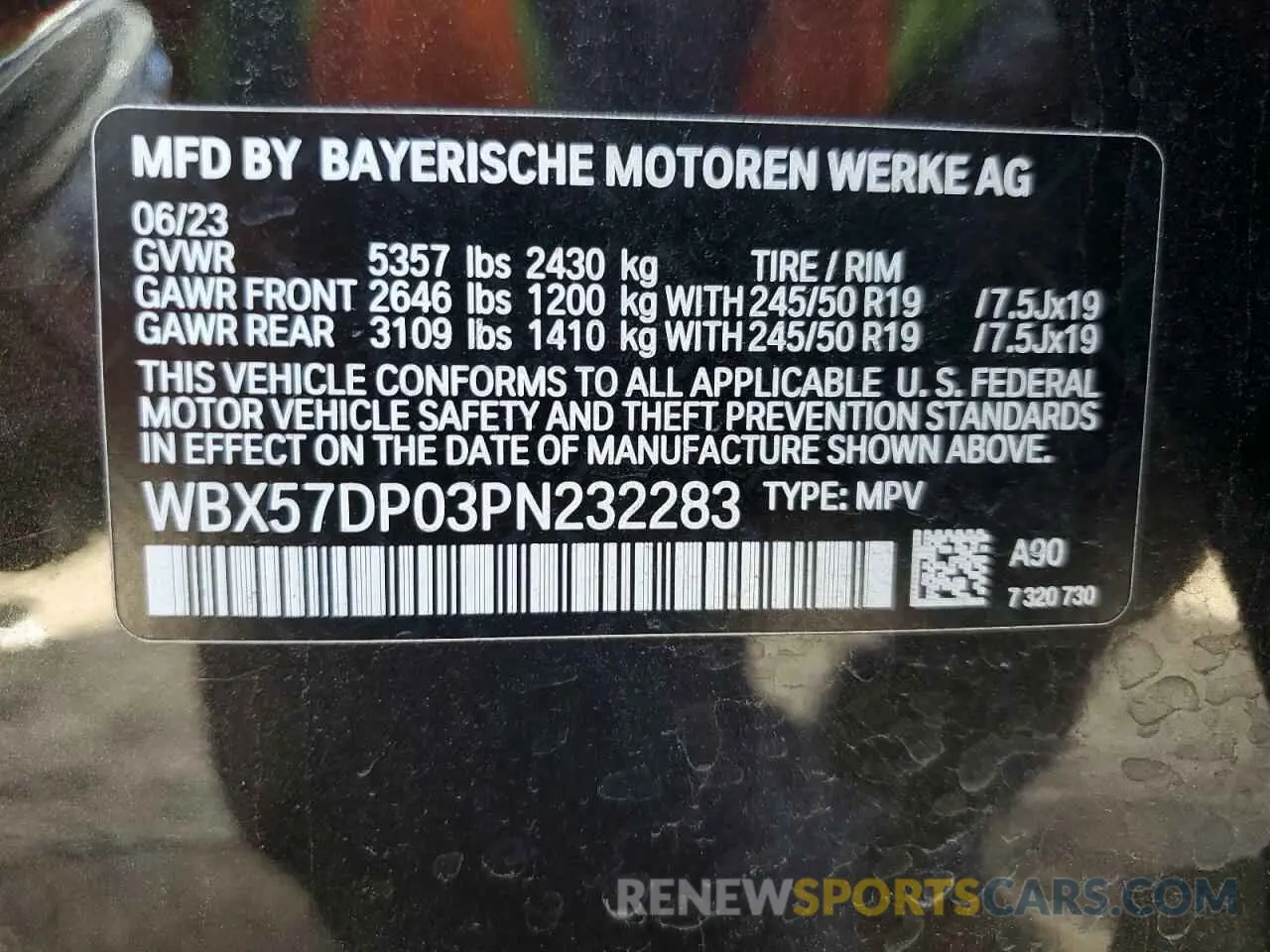 14 Photograph of a damaged car WBX57DP03PN232283 BMW X3 2023