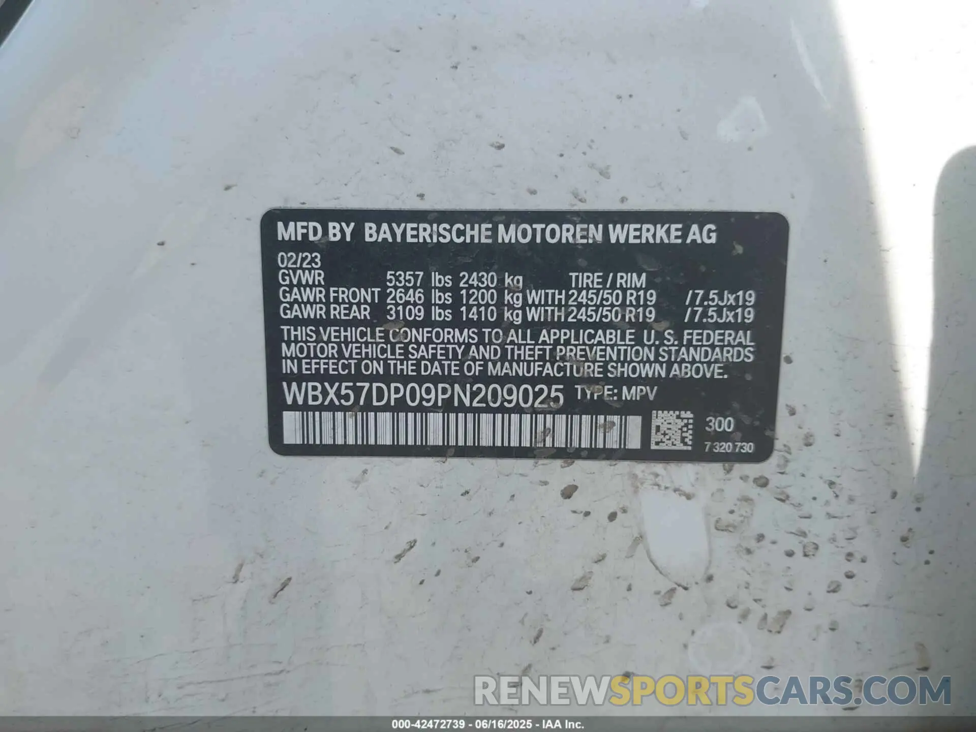 8 Photograph of a damaged car WBX57DP09PN209025 BMW X3 2023