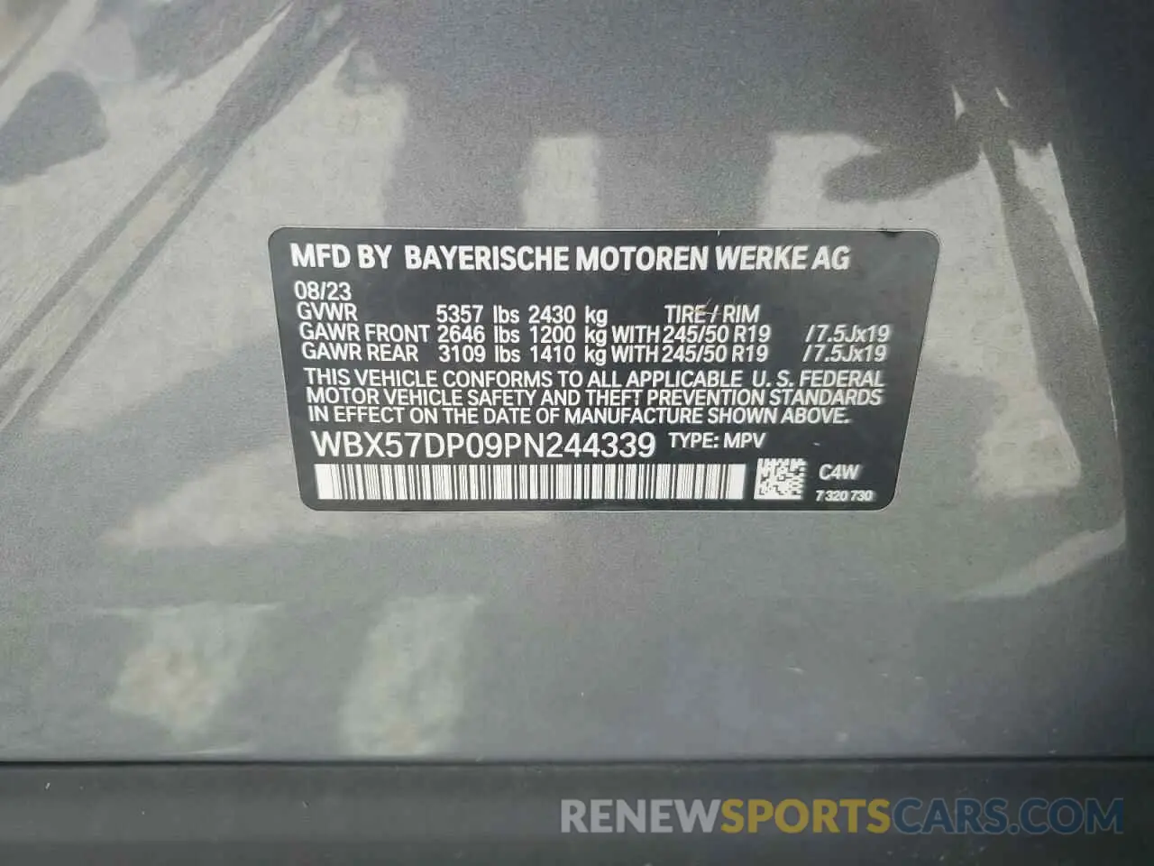 13 Photograph of a damaged car WBX57DP09PN244339 BMW X3 2023