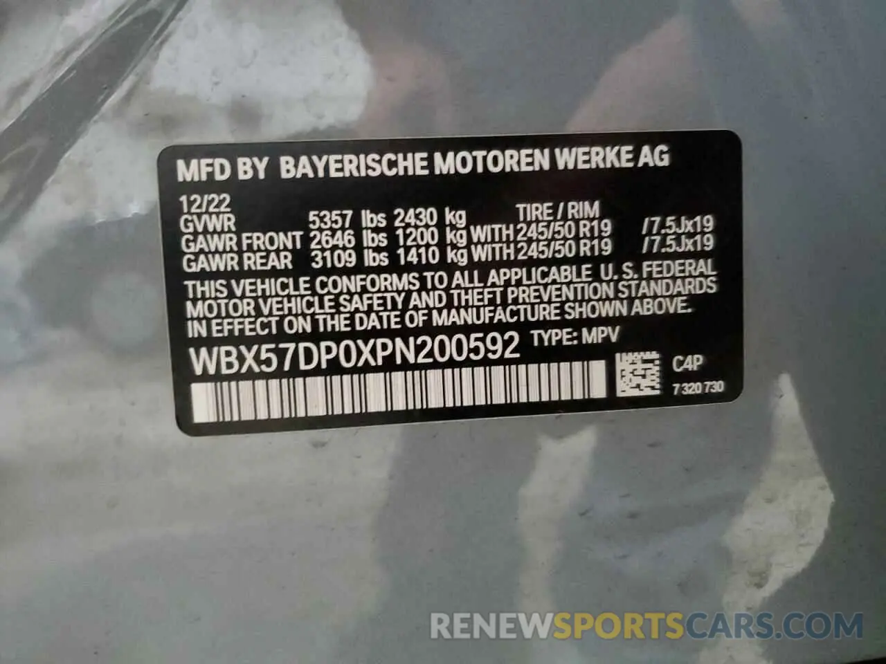 14 Photograph of a damaged car WBX57DP0XPN200592 BMW X3 2023