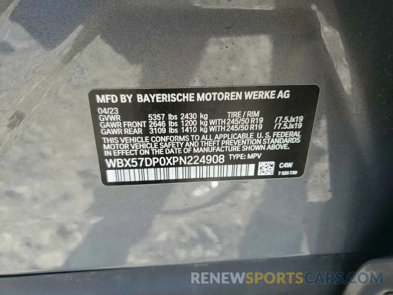 14 Photograph of a damaged car WBX57DP0XPN224908 BMW X3 2023