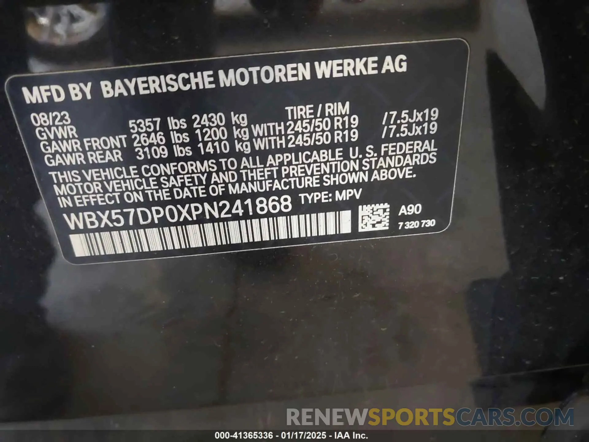 9 Photograph of a damaged car WBX57DP0XPN241868 BMW X3 2023