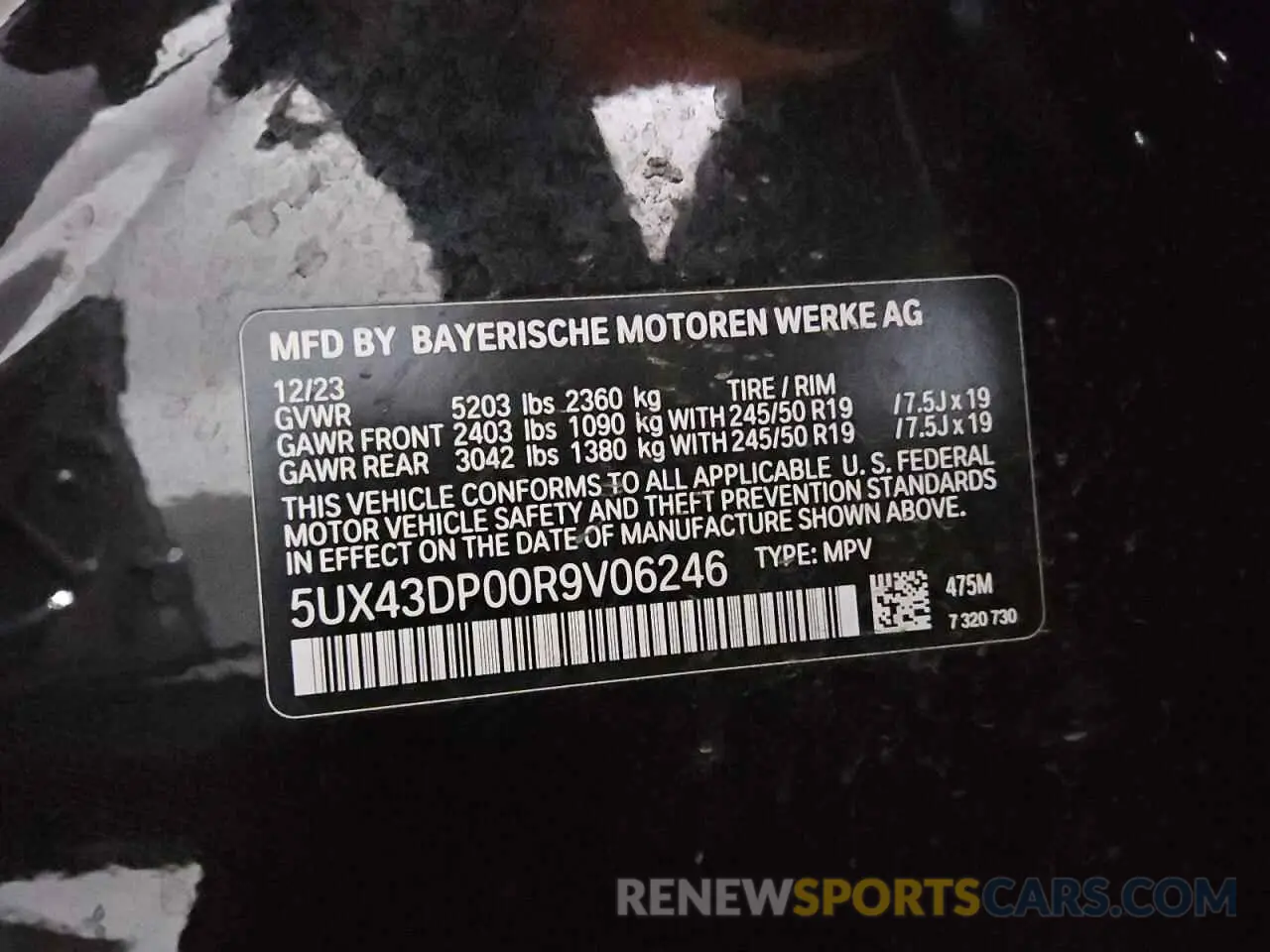 13 Photograph of a damaged car 5UX43DP00R9V06246 BMW X3 2024