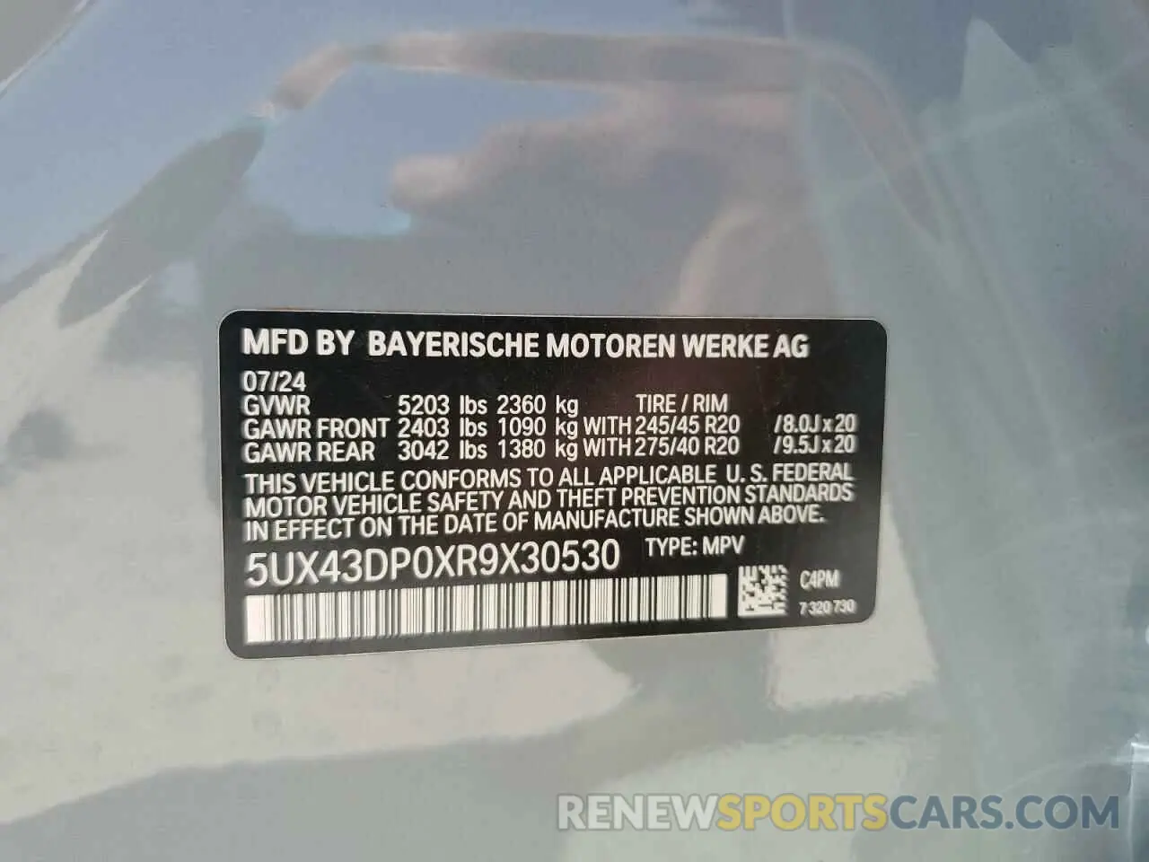 13 Photograph of a damaged car 5UX43DP0XR9X30530 BMW X3 2024
