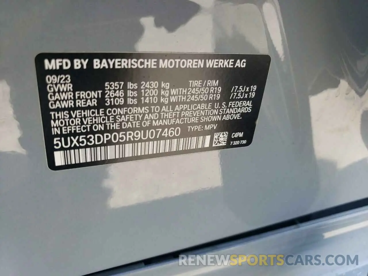 13 Photograph of a damaged car 5UX53DP05R9U07460 BMW X3 2024