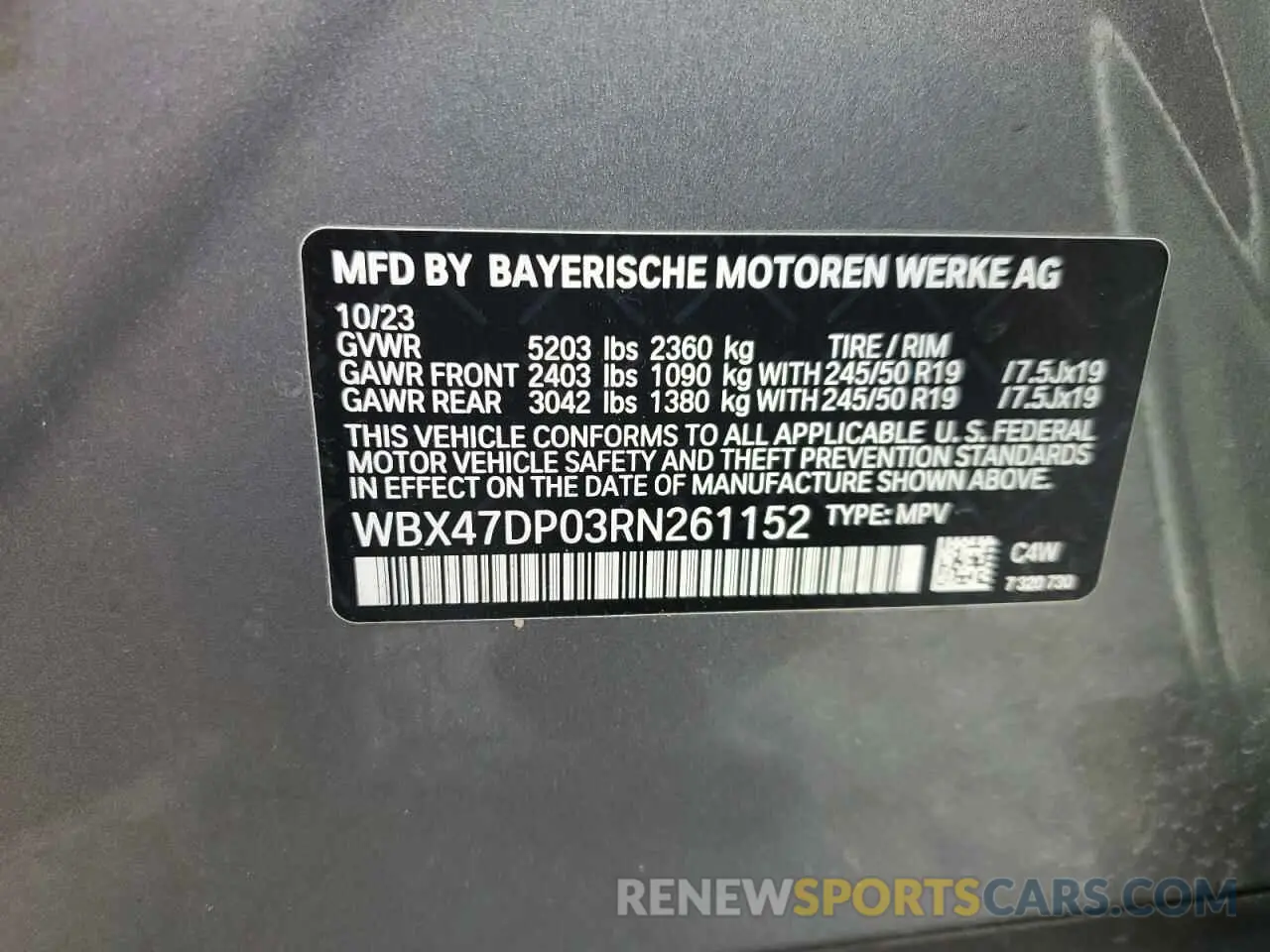 14 Photograph of a damaged car WBX47DP03RN261152 BMW X3 2024