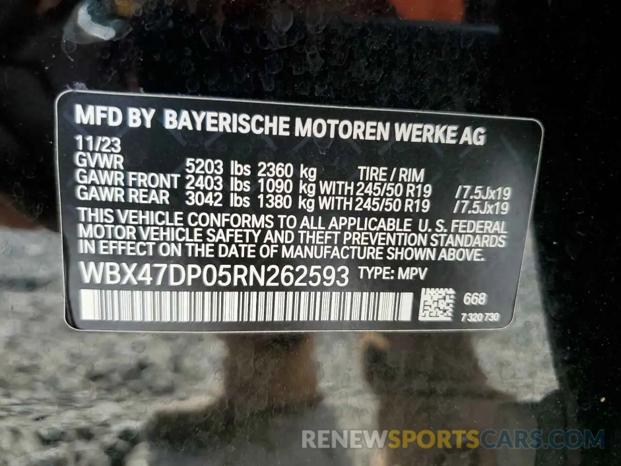 13 Photograph of a damaged car WBX47DP05RN262593 BMW X3 2024