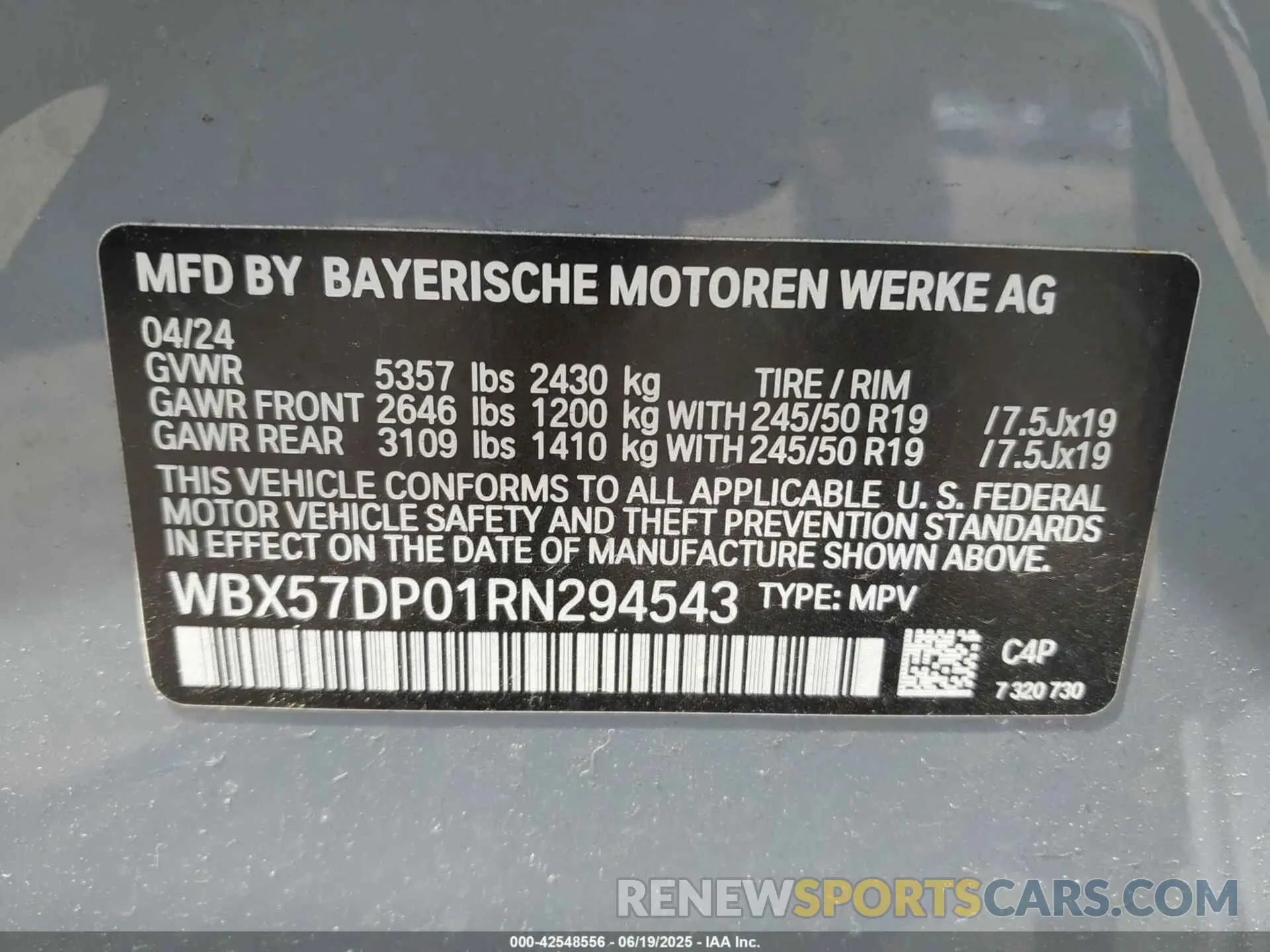 9 Photograph of a damaged car WBX57DP01RN294543 BMW X3 2024