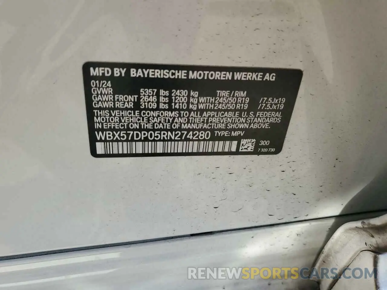 13 Photograph of a damaged car WBX57DP05RN274280 BMW X3 2024