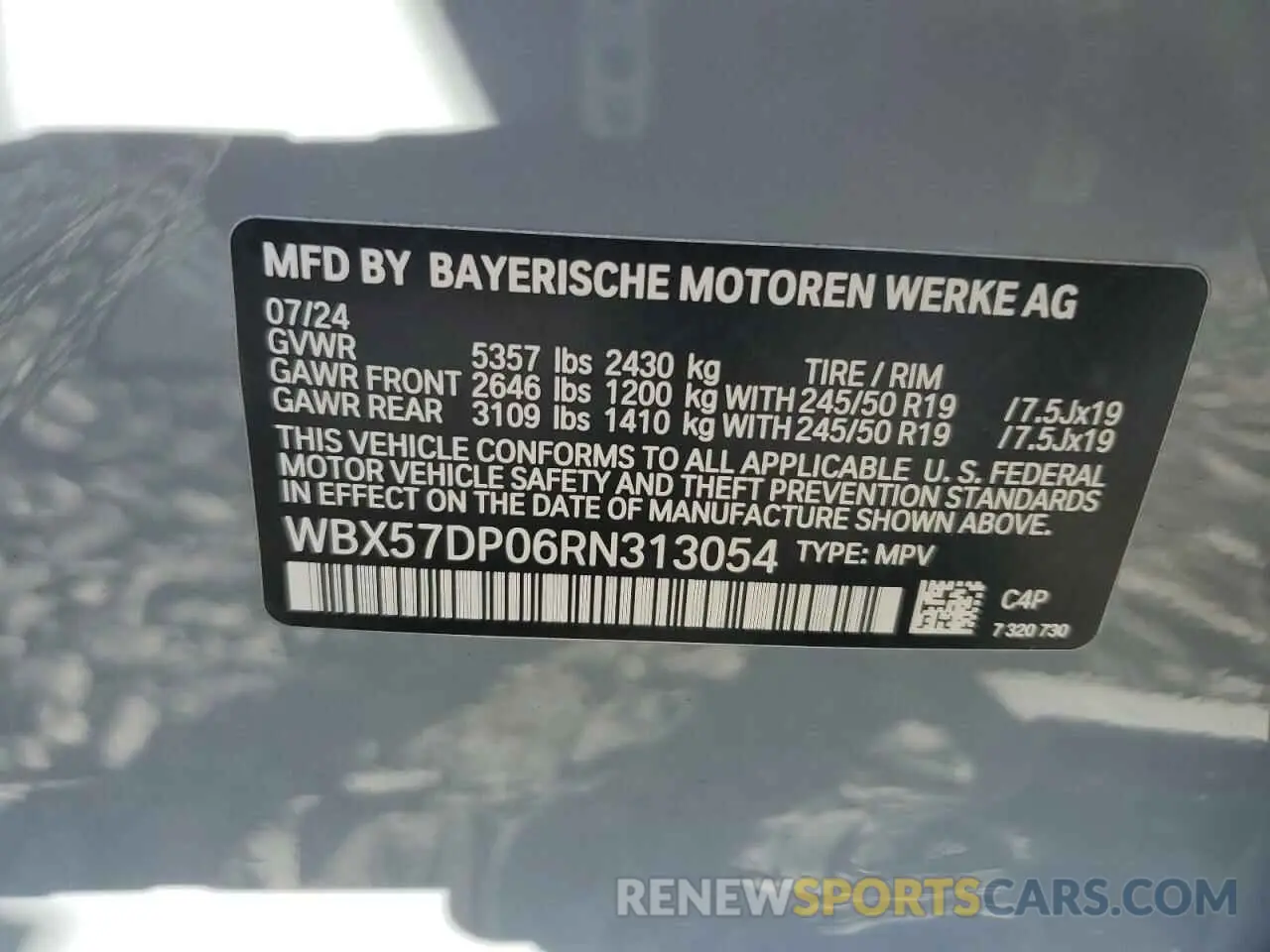 13 Photograph of a damaged car WBX57DP06RN313054 BMW X3 2024