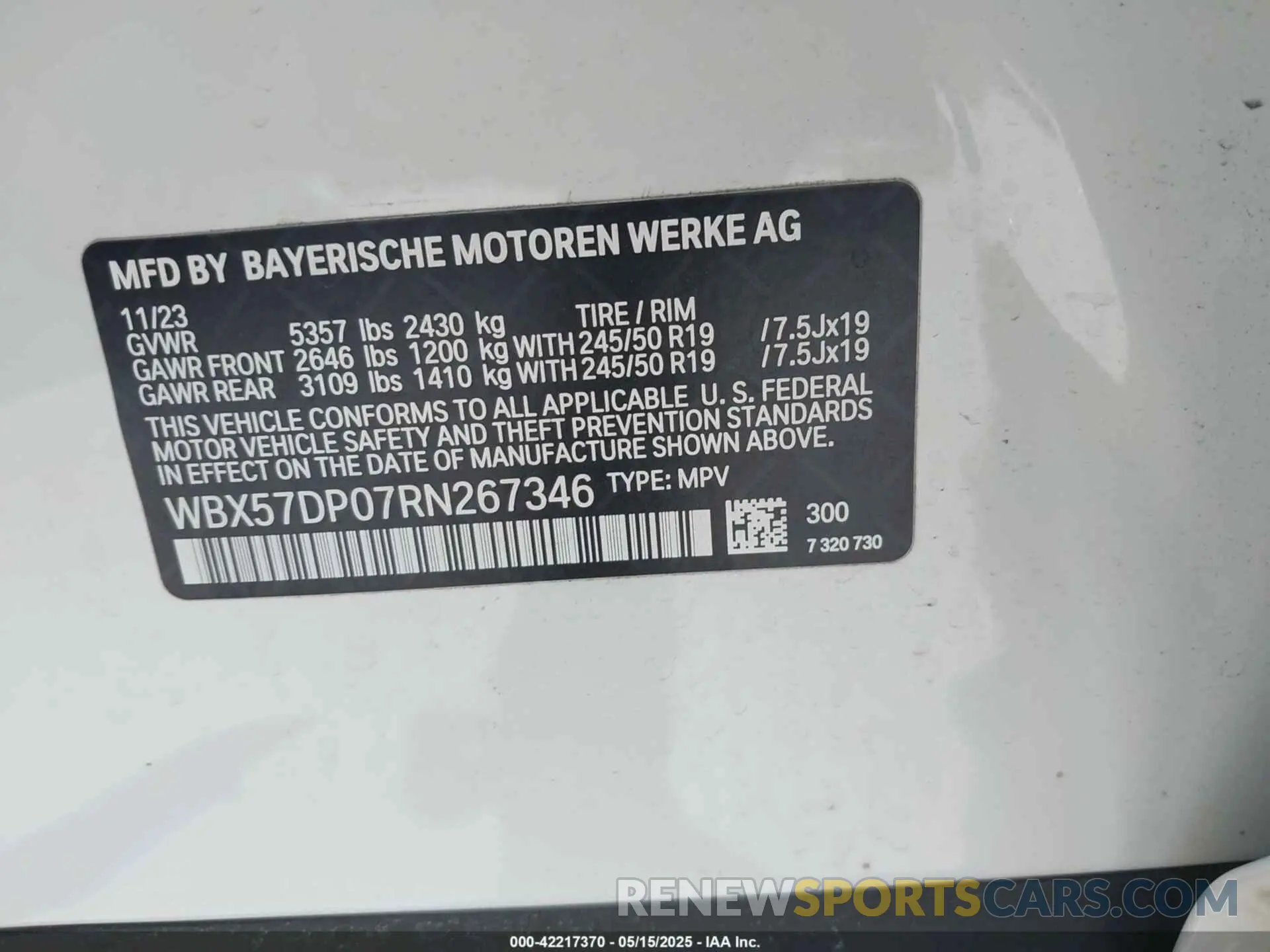 9 Photograph of a damaged car WBX57DP07RN267346 BMW X3 2024