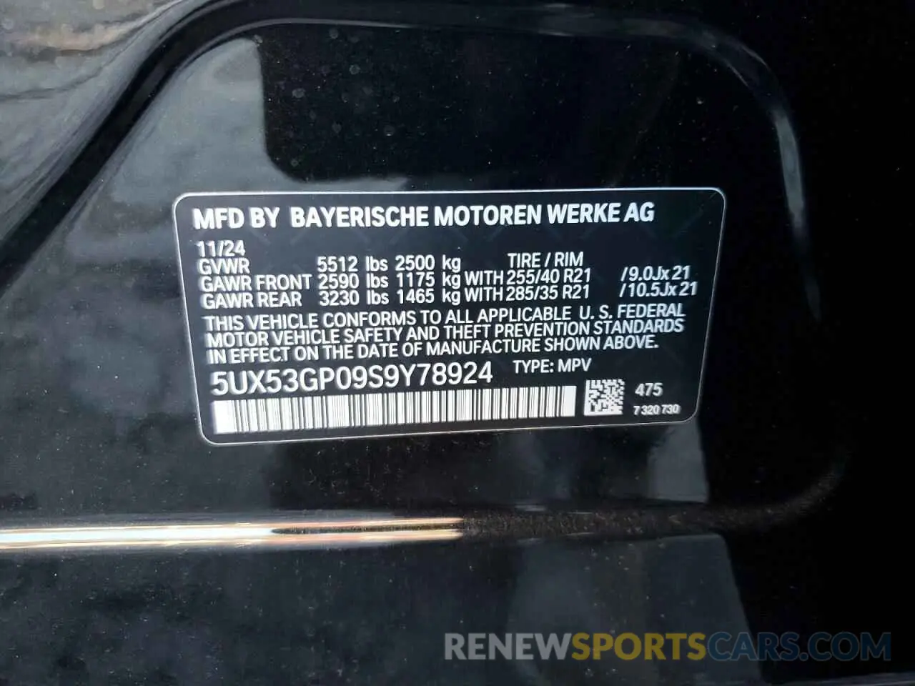 14 Photograph of a damaged car 5UX53GP09S9Y78924 BMW X3 30 XDRI 2025
