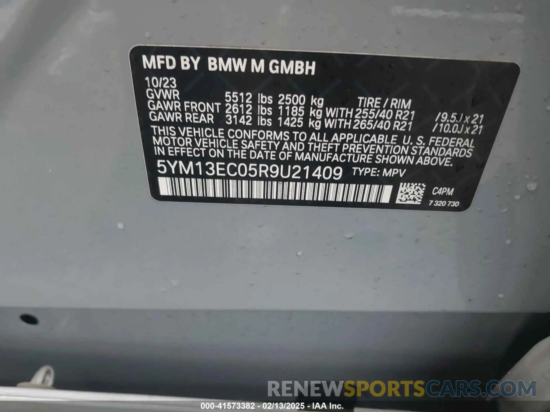 9 Photograph of a damaged car 5YM13EC05R9U21409 BMW X3 M 2024