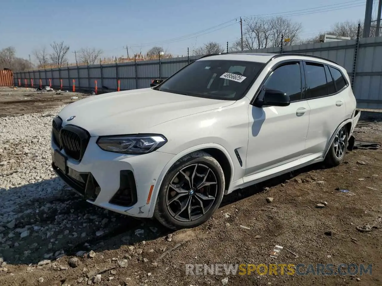 1 Photograph of a damaged car 5UX83DP03N9K37297 BMW X3 M40I 2022