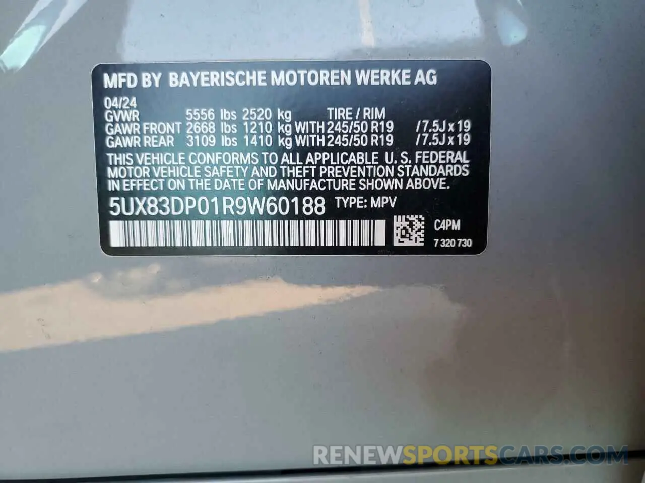 13 Photograph of a damaged car 5UX83DP01R9W60188 BMW X3 M40I 2024