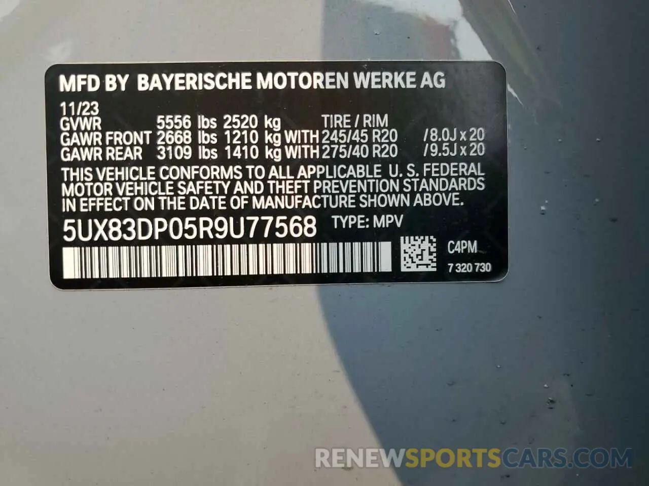 14 Photograph of a damaged car 5UX83DP05R9U77568 BMW X3 M40I 2024