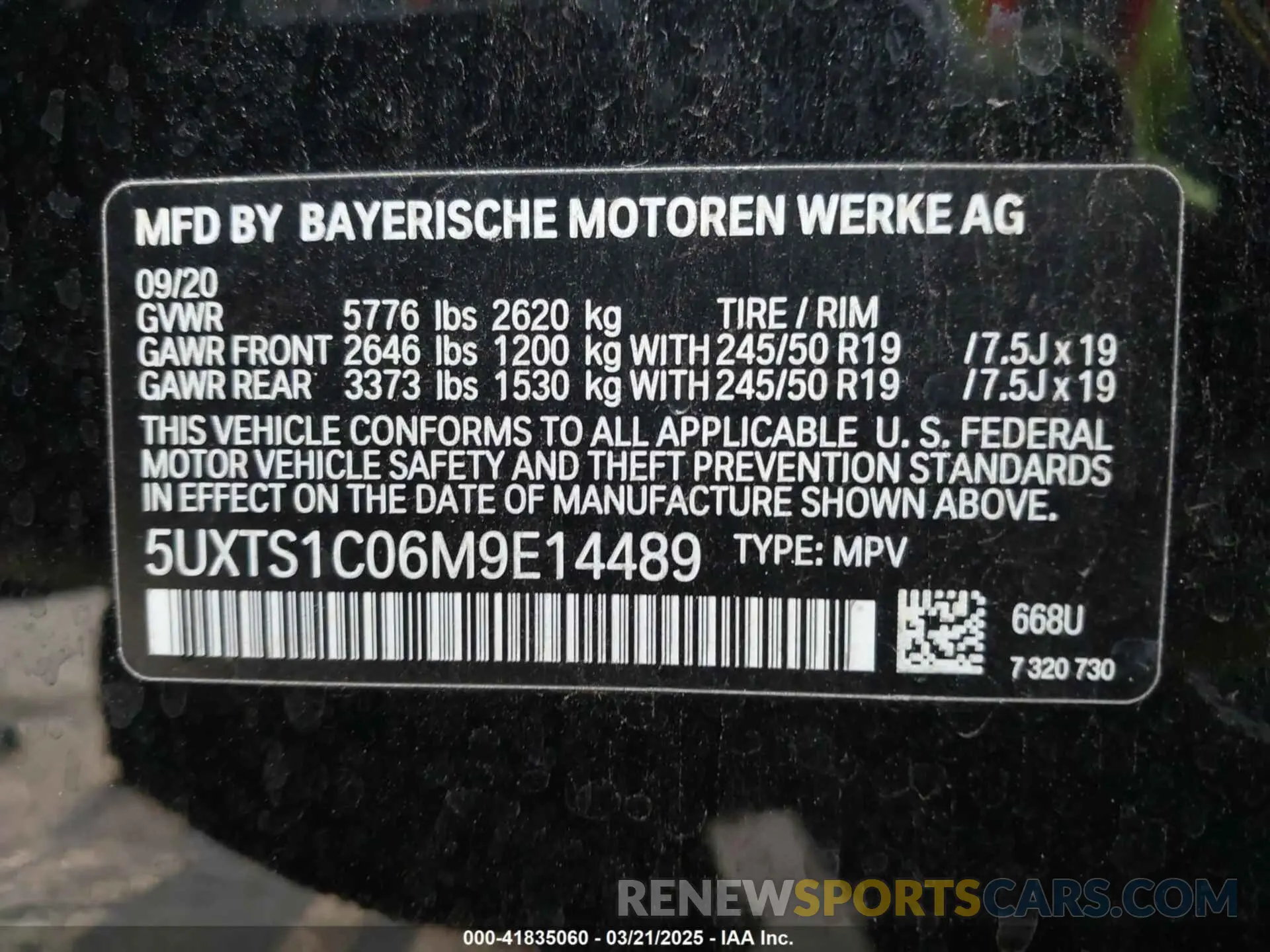 9 Photograph of a damaged car 5UXTS1C06M9E14489 BMW X3 PHEV 2021