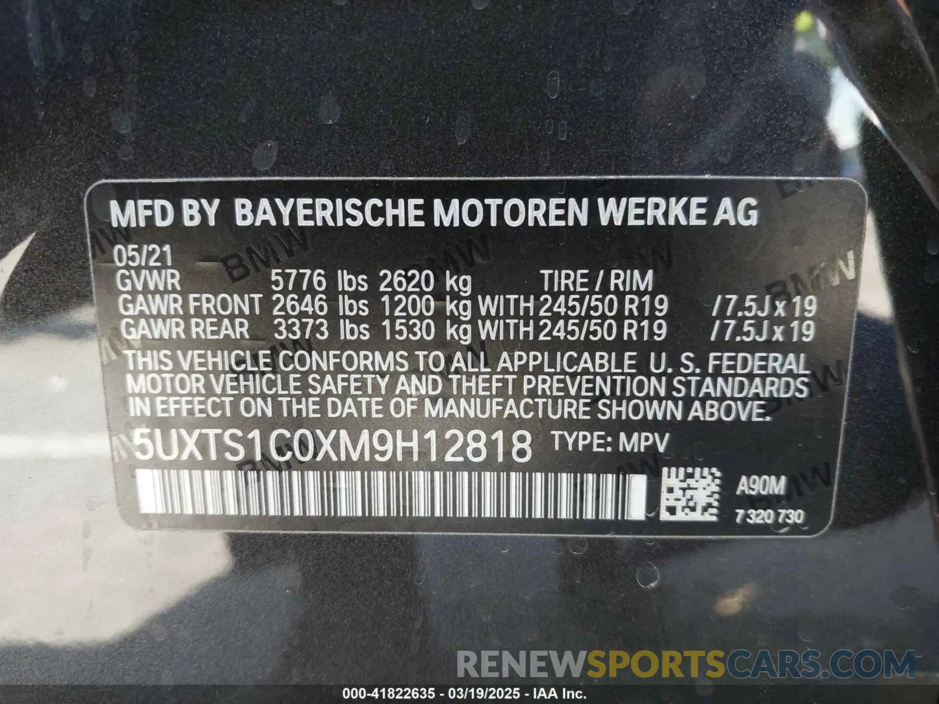 9 Photograph of a damaged car 5UXTS1C0XM9H12818 BMW X3 PHEV 2021